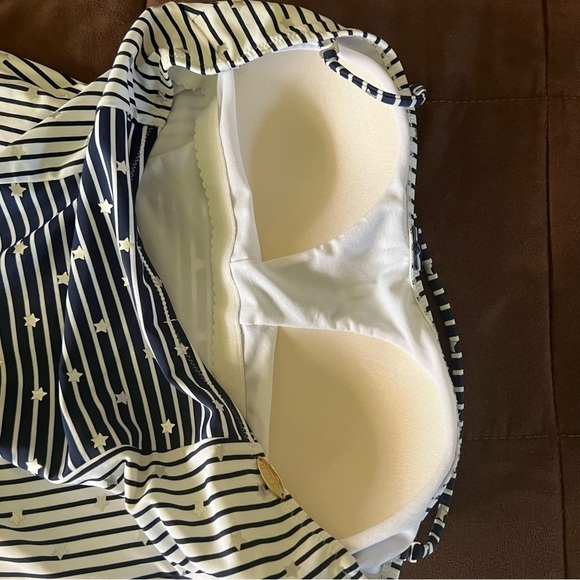 Jessica Simpson blue stars & stripes one piece swimsuit, has been ALTERED, M-L. - Picture 10 of 16